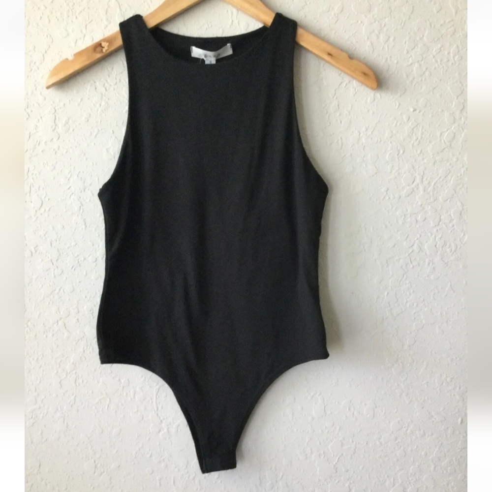 Gaze Black Bodysuit Stretchy Sleeveless Size Small